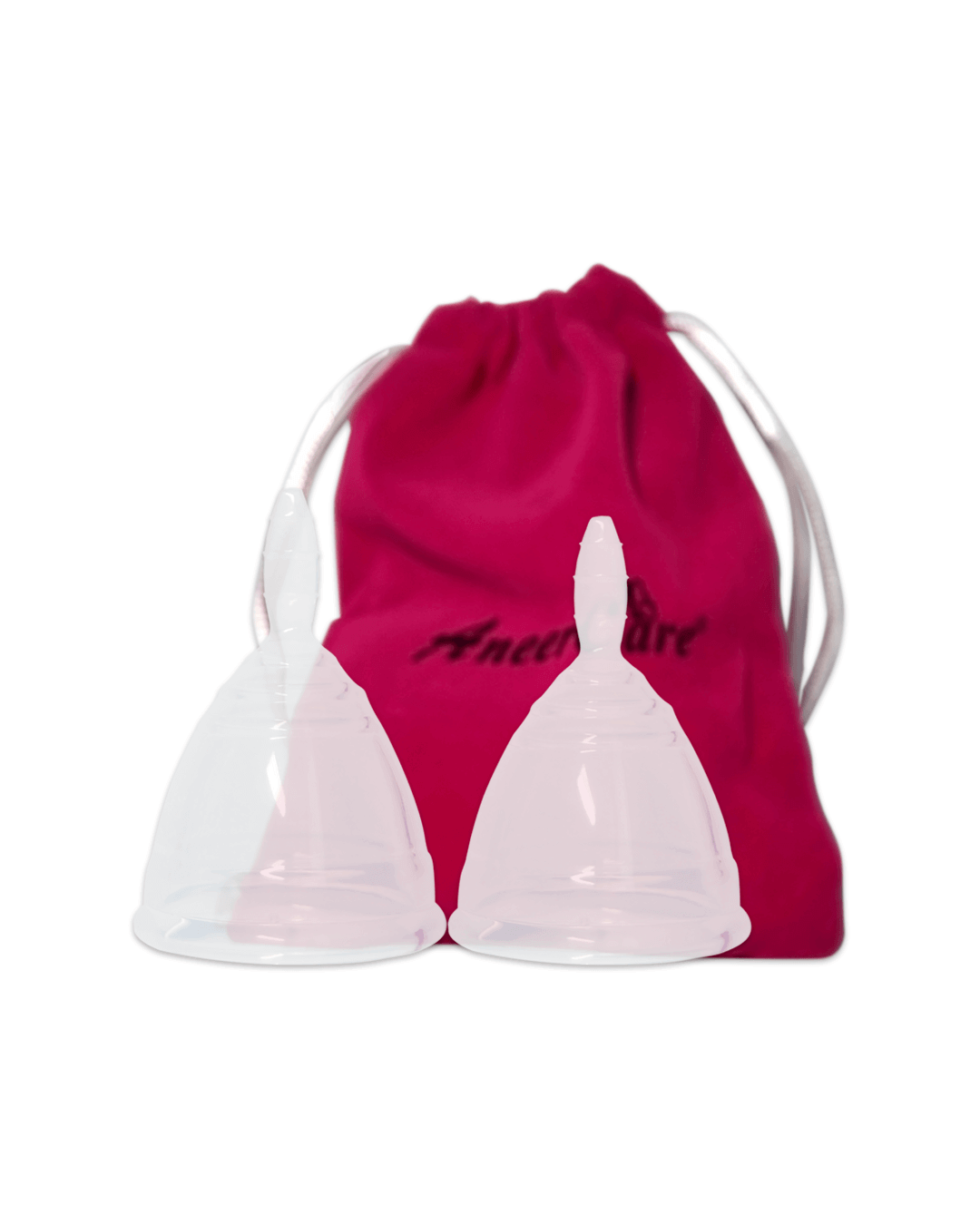 Набор прозрачных менструальных чаш AneerCare с мешочком